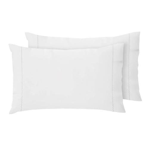 Giovanni Dolcinotti - Set 2 Federe Cuscino Toronto 50x80 cm, 100% Cotone Bianco, Made in Italy