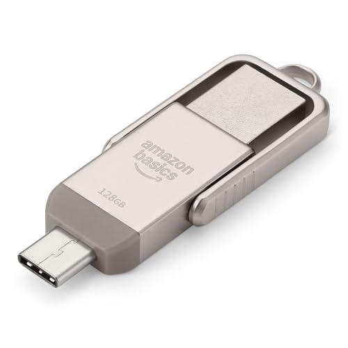Chiavetta USB Dual Port Amazon Basics 128GB - Argento Champagne