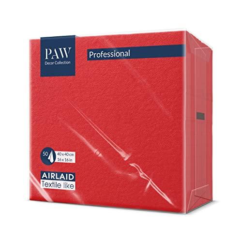 PAW Tovaglioli Airlaid Rossi 40x40 cm - 50 Pezzi
