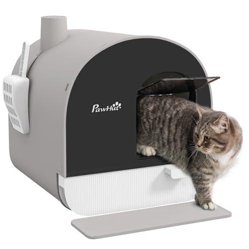 PawHut Lettiera per Gatti Chiusa con Vassoio Estraibile e Filtri Antiodore