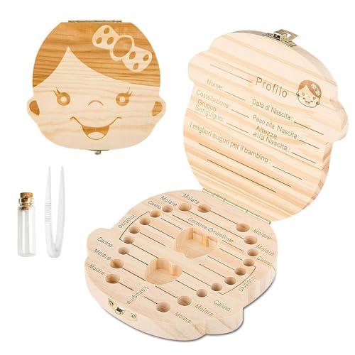 GeekerChip Scatola per Denti da Latte - Ricordo Prezioso per Bambina (Versione Italiana)