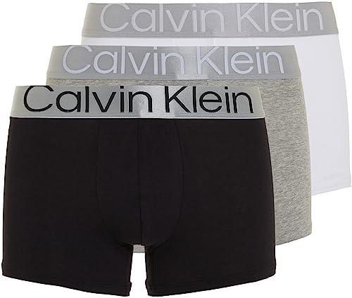 Calvin Klein Trunk 3pk 000nb3130a Boxer, Multicolore (Nero/ Bianco/ Grigio Scuro), XXL Uomo
