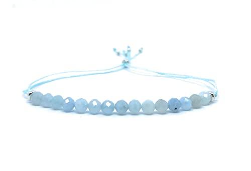 Bracciale Acquamarina Eloboe in Argento Sterling Regolabile