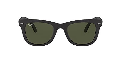 Ray-Ban Wayfarer Folding Classic RB4105 601S Occhiali da Sole Pieghevoli con Lenti Verdi