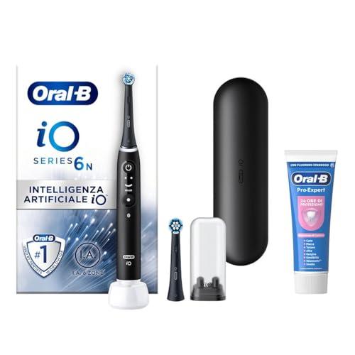 Oral-B iO 6N Nero - Spazzolino Elettrico Ricaricabile con Accessori e Dentifricio