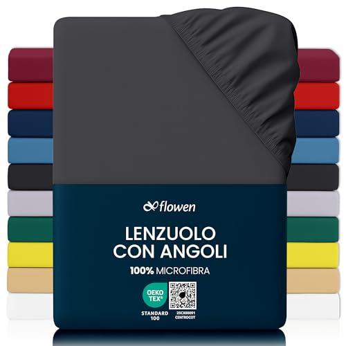 Lenzuolo con Angoli Matrimoniale Grigio Scuro - Comfort e Qualità Flowen