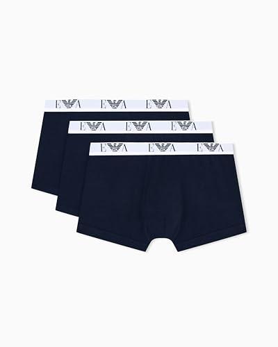 Emporio Armani Man's Bold Monogram - Confezione da 3 Boxer da Uomo, Blu, XL, Armani Blue/Armani Blu/Armani Blue, XL