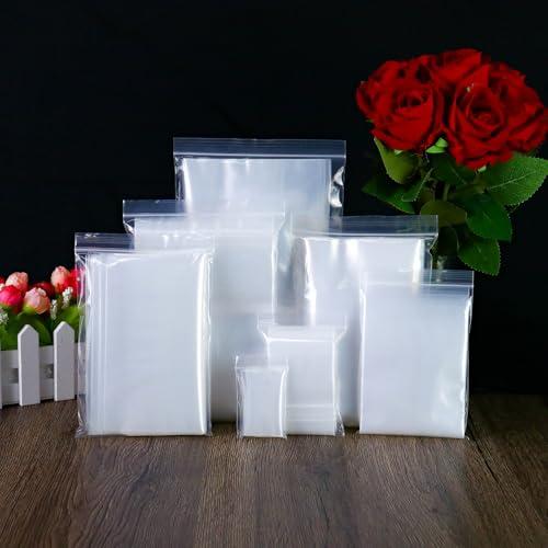 Sacchetti in Plastica Trasparente con Chiusura Zip - 20 Pezzi (15x20cm)