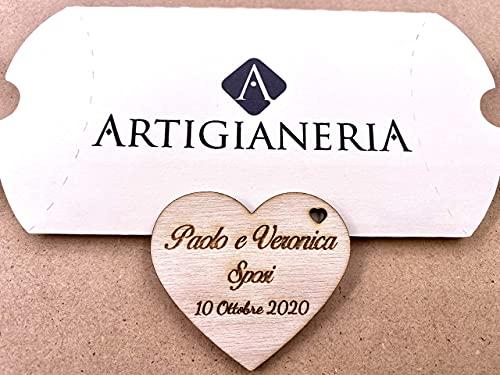 Cuore in legno personalizzato per matrimonio