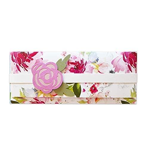 Busta Portasoldi Peonia con Biglietto d'Auguri - Cerimonia e Matrimonio