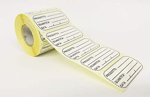 Etichette Adesive per Congelatore con Scheda Prodotto - Rotolo da 1000