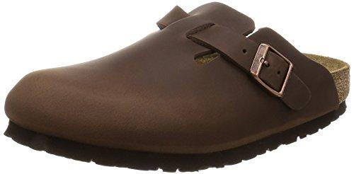 Birkenstock Boston Zoccoli Unisex Adulto - Pelle Marrone Habana - EU 44 (Stretta)