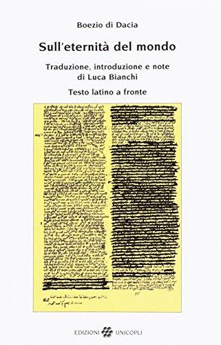 Sull'eternità del mondo. Testo latino a fronte