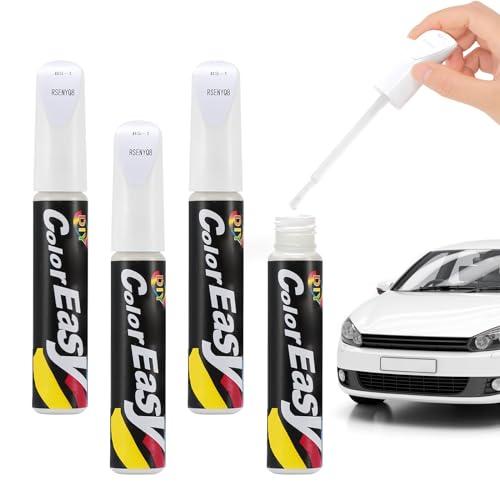 Pardofelis 4 Pezzi Penna Ritocco Carrozzeria, 12ml Pennarello Copri Graffi Auto, Pennarello Ritocco Carrozzeria Vernice Auto, Rimuovi Graffi Auto, Penna per Riparazione Graffi Auto, Bianco