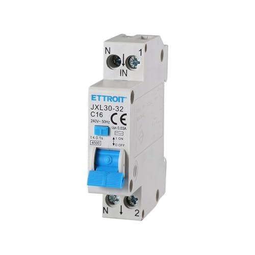 Interruttore Magnetotermico Differenziale 1P+N 16A C16 4.5kA 30mA 220V Occupa 1 Modulo DIN