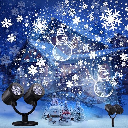 iShabao Proiettore Natale Esterno Doppia Testa LED Dinamico
