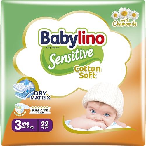 Babylino Sensitive Pannolini Taglia 3, Midi (4-9kg), Bianco, 22 Pezzi