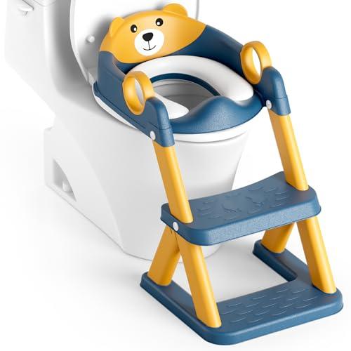 Rabb 1st Riduttore WC per Bambini con Scala, Blu e Giallo