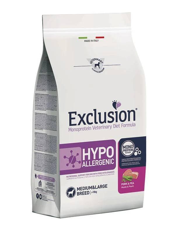Exclusion Veterinary Diet Hypoallergenic Maiale e Piselli Medium Large - 12 kg