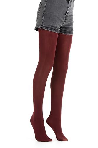 Gi&Gi Collant da ballo per bambine BIMBA, 50 denari opachi .indicati anche per le lezioni di danza e collore bianche rosso marrone...2202 (IT, Età, 6 anni, 8 anni, Regular, BORDEAUX)