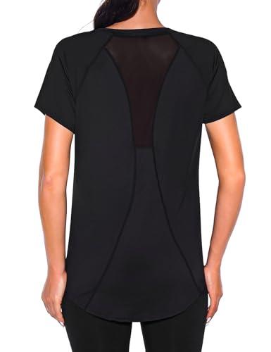 Wayleb Maglietta Sportiva Donna Scollo a V Nera XL