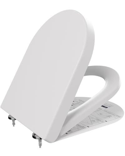 ANYCEE Copriwater con Abbassamento Automatico Duroplast Antibatterico a D Bianco