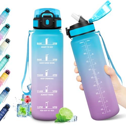 KollyKolla Borraccia 1L con Cannuccia e Indicatore Orario