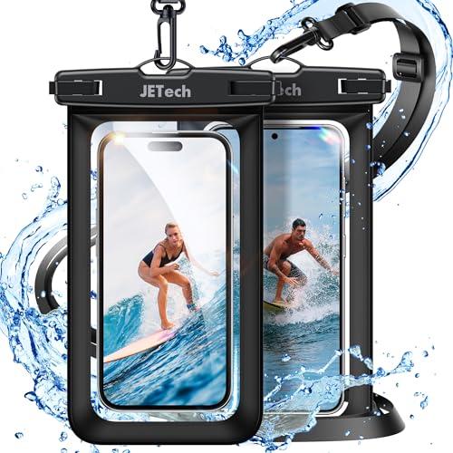 JETech Custodia Impermeabile IPX8, Borsa Asciutta, Nero+Nero, 2 Pezzi