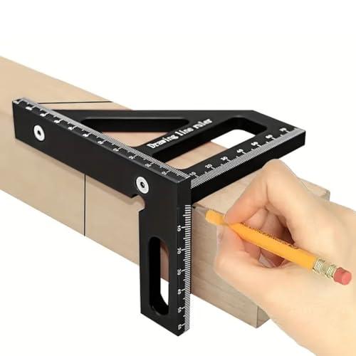 Righello Multi-Angolo 3D in Lega di Alluminio per Lavorazione del Legno