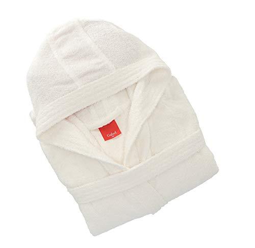 Gabel - Accappatoio adulto unisex in spugna di puro cotone idrofilo, tinta unita, peso spugna 380 gr/mq, ampie tasche, cintura e pratico cappuccio, anche come vestaglia.