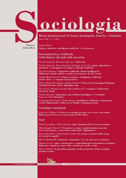 Sociologia. Rivista quadrimestrale di scienze storiche e sociali. Ediz. italiana e inglese (2024) (Vol. 3)