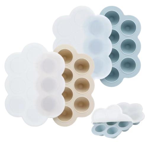 PandaEar Set di 2 Vaschette per Congelare Alimenti per Bambini con Coperchi
