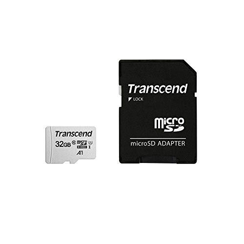 Transcend TS32GUSD300S-AE Scheda di Memoria MicroSDXC 300S, 32 GB, Con adattatore, Imballaggio Apertura Facile