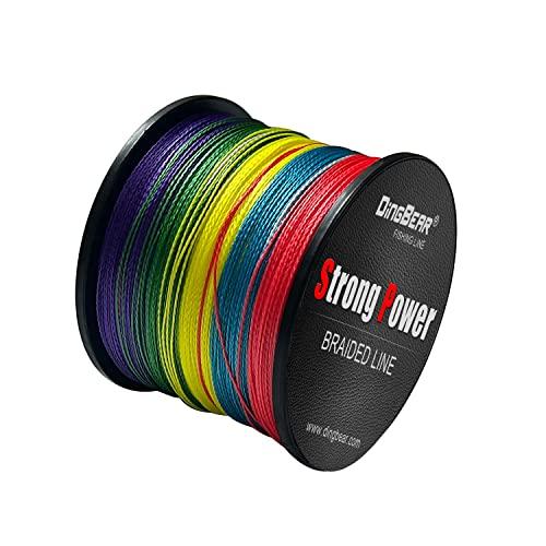 Dingbear 1093Yd/1000m 40LB/0.28mm Filo da Pesca Trecciato Arcobaleno Multicolore