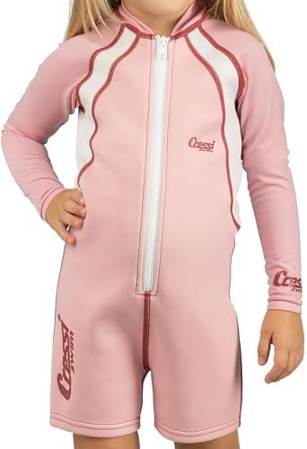 Cressi Shorty Kid - Muta Shorty per Bambini in Neoprene Ultra Stretch 1.5/2mm, Maniche Lunghe, M (3 Anni), Rosa/Bianco