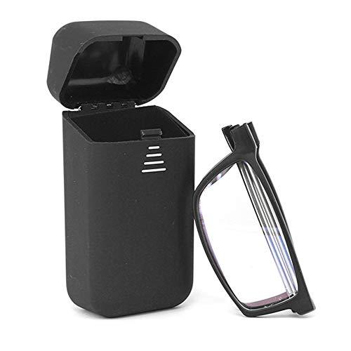 KoKoBin Pieghevole Anti Luce Blu Occhiali da Lettura Per uomo e donna con fionda specchio telescopico gambe con una scatola portatile Per viaggiare (nero, 1.5)