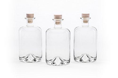 Set di 10 Bottiglie in Vetro Farmaceutiche da 500 ml con Tappo in Sughero