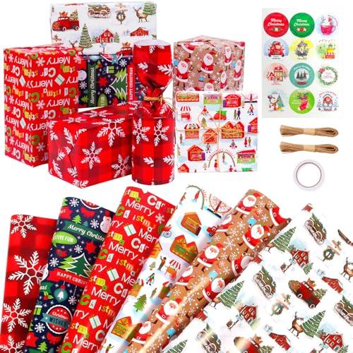 Niviy Carta Regalo Natale - Set Completo per Pacchetti Festivi