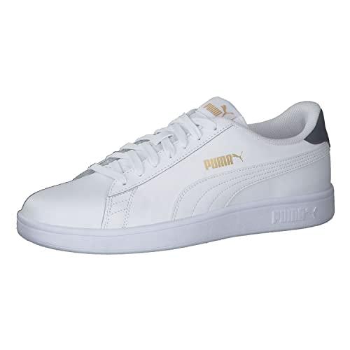 PUMA Smash v2 L, Sneakers Unisex-Adulto, Bianco White White-Peacoat Team Gold