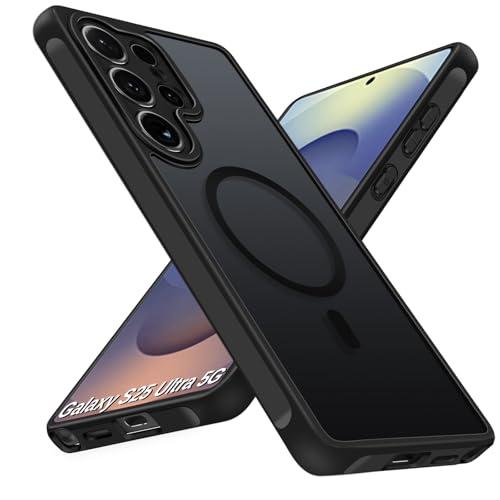 iVoler Cover Magnetica per Samsung Galaxy S25 Ultra 5G, [Compatibile con MagSafe] [Protezione Antiurto di Grado Militare] Custodia Traslucida Opaca Posteriore Sottile Silicone Protettiva Case, Nero