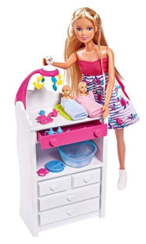 Simba Steffi Love Welcome Twins Dolce Attesa, 105733333, + 3 Anni, Steffi e Due Gemellini, Tanti Accessori