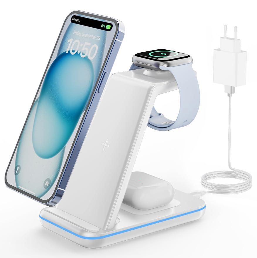 Stazione di Ricarica Wireless 3 in 1 GEEKERA per Dispositivi Apple