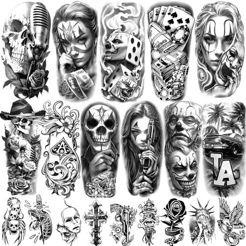 77 Fogli Tatuaggi Temporanei Chicano Guadalupe Gangster