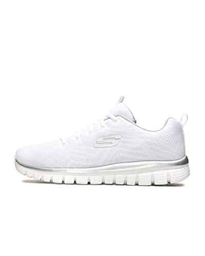 Skechers Graceful Get Connected, Sneaker Donna, White Silver, 39 EU