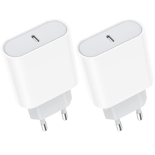 Caricatore USB C 20W (2 Pezzi) per iPhone e Dispositivi USB-C