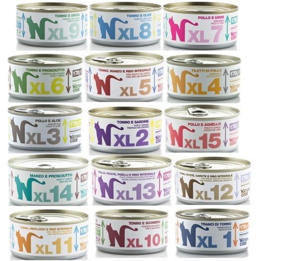 Natural Code XL Cibo Umido per Gatti Adulti - Multipack Assortito 60 x 170g