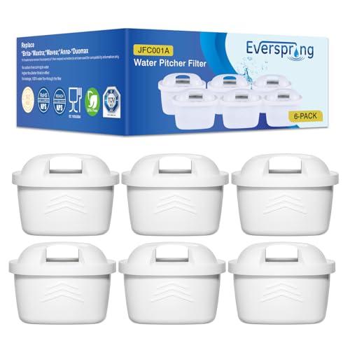 Filtro Acqua Everspring per Caraffe Brita Maxtra, Mavea e Anna Duomax (6 Pezzi)