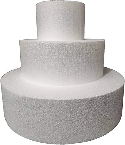 Set 3 Basi Polistirolo Tondo h12cm (15, 25, 35cm)