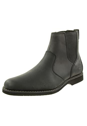 Timberland Woodhull Stivali Chelsea Uomo in Pelle Nera