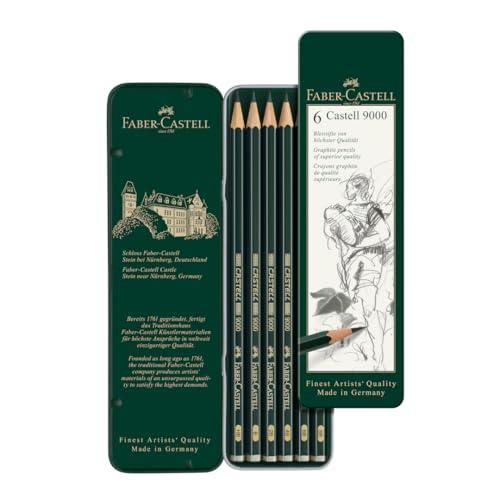 Faber-Castell Castell 9000 Set di 6 Matite in Grafite